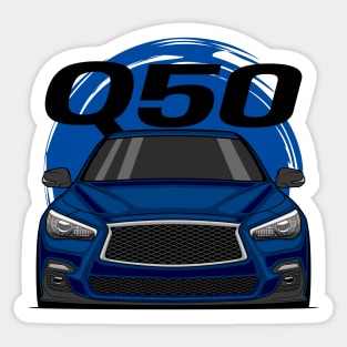 Front Blue Q50 Sedan JDM Sticker